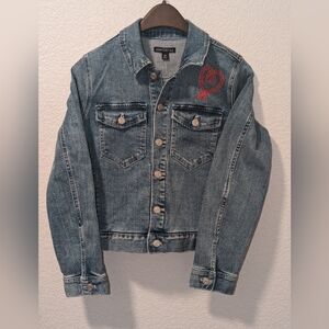 J.Crew Mercantile Women's Cropped Embroidered Denim Jacket XS NWT